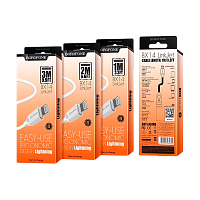 Кабель Borofone BX14 USB (m)-Lightning (m) 1.0м 2.0A ПВХ белый (1/360)