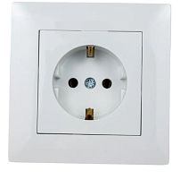 Розетка Makel KAREA RIZZ 1гн. 16A С/З белый 88001028