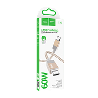 Кабель HOCO X110 USB (m)-Type-C (m) 1м 3.0A нейлон золотой (1/31/310)