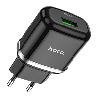 Сетевое З/У HOCO N3 1USB 3.0A 18W QC3.0 черный (1/12/120) 