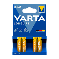 Батарейка Varta LONGLIFE LR03 AAA BL4 Alkaline 1.5V (4103) (4/40) 