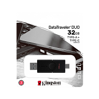 Флеш-накопитель Kingston DataTraveler Duo 32GB USB3.2 Type-C (m) пластик черный