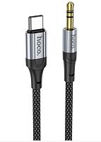 Кабель AUX HOCO UPA26 Type-C (m)-Jack 3.5mm (m) 1м нейлон черный (1/31/310)