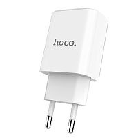 Сетевое З/У HOCO C61A 1USB 2.1A умная зарядка (IC) белый (1/21/126) 
