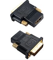 Переходник Perfeo HDMI (f)-DVI-D (m) черный (1/100)