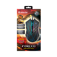 Мышь проводная Defender GM-020L Forced игровая USB черный (1/40)
