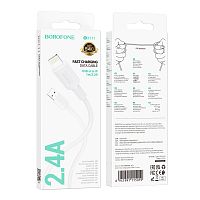 Кабель Borofone BX111 USB (m)-Lightning (m) 1м 2.4A ПВХ белый