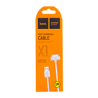 Кабель HOCO X1 USB (m)-Apple 30pin (m) 1м 2.4A ПВХ белый (1/30/300)