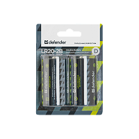 Батарейка Defender LR20 D BL2 Alkaline 1.5V (2/20/120)