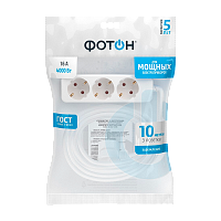 Удлинитель Фотон 16-103Е 3р.С/З 16A 10.0м 3x1мм² белый (1/10)