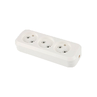 Колодка Toker 3R 3гн б/з белый индивидуальная упаковка (1/50)