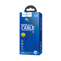 Кабель HOCO U39 USB (m)-Lightning (m) 1.2м 2.4A нейлон синий (1/24/240)