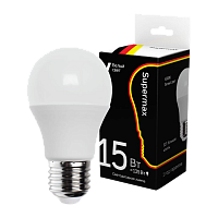 #Лампа светодиодная Supermax A60 E27 15W 4000К 230V груша (1/10/80)