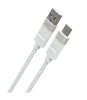 Кабель MORE CHOICE K87a USB (m)-Type-C (m) 1м 3.0A нейлон белый