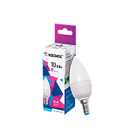 Лампа светодиодная Космос CN E14 10.5W 6500К 220V свеча матовая (1/10/80)