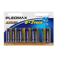 Батарейка Pleomax LR6 AA BL8+2 Alkaline 1.5V (10/100/600/18000)