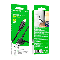 Кабель Borofone BX91 USB (m)-Lightning (m) 1м 2.4A ПВХ черный (1/360)
