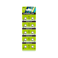 Батарейка Ergolux G1/LR621/LR60/364A/164 BL10 Alkaline 1.5V (10/100/2000)
