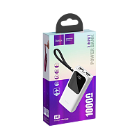 Внешний аккумулятор HOCO J41 10000mAh 2.0A 2USB/Lightning/Type-C белый (1/63)