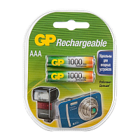 Аккумулятор бытовой GP HR03 AAA BL2 NI-MH 1000mAh в пластиковой упаковке (2/20/200) R
