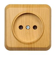 Розетка Smartbuy "Юпитер" 1гн. 10A Б/З пластик светлое дерево