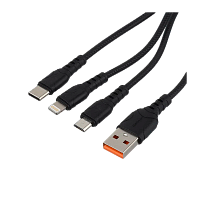 Кабель GoPower GP05-3-1 USB (m)-2хType-C/Lightning/microUSB (m) 1м черный (1/200/800)