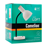 Светильник настольный Camelion KD-435 40W 230V E27 на основании молочный (1/12)