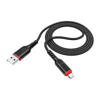 Кабель HOCO X59 USB (m)-microUSB (m) 1м 2.4A нейлон черный (1/30/300)
