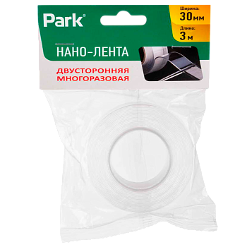 Нано-лента Park акрил 3м*30мм двусторонняя прозрачный