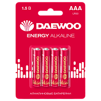 Батарейка Daewoo ENERGY LR03 AAA BL4 Alkaline 1.5V (4/40/960) 