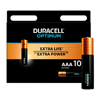 Батарейка Duracell Optimum LR03 AAA BL10 Alkaline 1.5V (10/80)