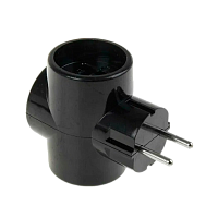 Разветвитель Toker 3Т 3р.Б/З в индивидуальной упаковке черный (1/50)