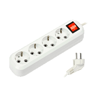 Удлинитель Smartbuy 4р.С/З 16A 3.0м с выкл. ПВС 3x1мм² белый (1/35)