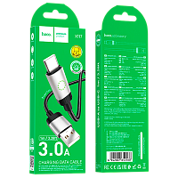 Кабель HOCO X117 USB (m)-Type-C (m) 1м 3.0A нейлон черный (1/31/310)