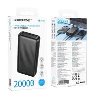 Внешний аккумулятор Borofone BJ78A 20000mAh 2.0A 2USB/Type-C/MicroUSB черный (1/42)