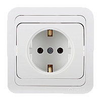 Розетка Makel Mimoza 1гн. 16A С/З белый 12008 (1/12)