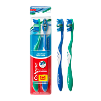 Зубная щетка COLGATE Тройное Действие средняя 2шт.(1+1) (1/72) 