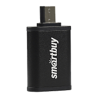 Переходник Smartbuy microUSB (m)-USB (f) пластик черный (1/150)