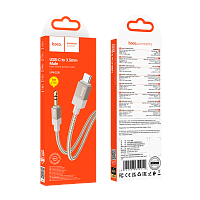 Кабель AUX HOCO UPA32B Jack 3.5mm (m)-Type-C (m) 1м золотой (1/31/310) 