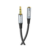 Кабель AUX HOCO UPA20 Jack 3.5mm (f)-Jack 3.5mm (m) 1м нейлон серый (1/31/310)