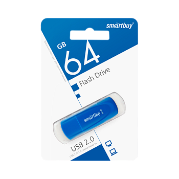 Флеш-накопитель Smartbuy Scout 64GB USB2.0 пластик синий