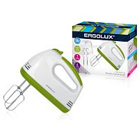Миксер ручной Ergolux ELX-EM03-C34 150W 7 скоростей белый зеленый (1/24)