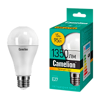 Лампа светодиодная Camelion A65 E27 15W 3000К 220V груша матовая (1/10/50)