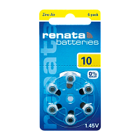 Батарейка Renata ZA10 BL6 Zinc Air 1.45V (Новая упаковка) (6/60/600/6000)