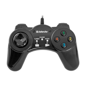 Геймпад проводной Defender Vortex USB 13 кн. черный (1/20/40) 