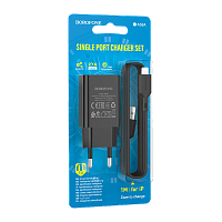 Сетевое З/У Borofone BA68A 1USB Lightning (m) 2.1A черный (1/60/240)