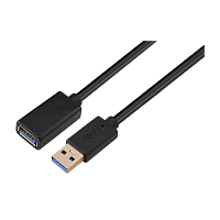 Кабель GoPower удлинитель USB3.0 (m)-USB (f) 0.5м ПВХ черный Premium Zip-Lock c подвесом (1/250)