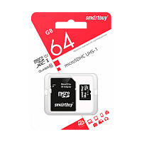 Карта памяти microSD Smartbuy COMPACT 64GB Class10 UHS-I (U1) 10 МБ/сек с адаптером