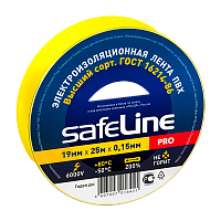 Изолента Safeline 19мм*25м ПВХ желтый (10/160) 