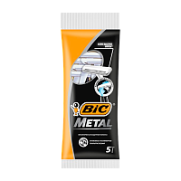 Бритва одноразовая BIC "Metall" 1 лезвие 5шт. (1/30) 